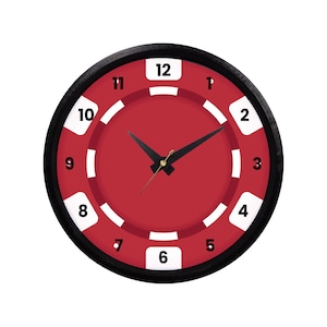 Poker Chip Wall Clock Man Cave Poker Night Casino Decor Gift