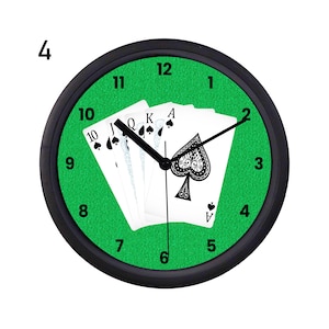 Poker Cards Wall Clock Man Cave Poker Night Casino Decor Gift
