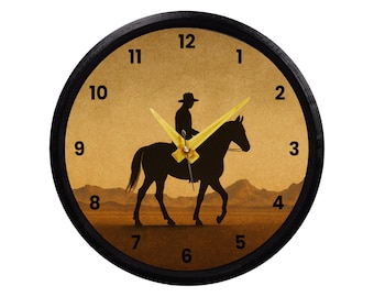 Horse and Rider Print Wall Clock Horse Lover Decor Gift