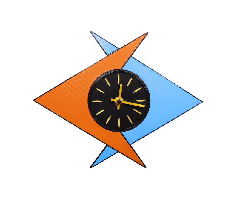 Small Mid Century Modern Wall Clock • Retro Atomic Boomerang Design ...
