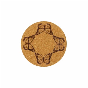 Butterfly Drink Coasters Set of 4 Laser Engraved Gift