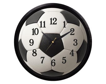 Soccer Ball Wall Clock – 8.5” – 3D Printed Sports Clock | Kids Room Decor | Gift for Soccer Players & Coaches