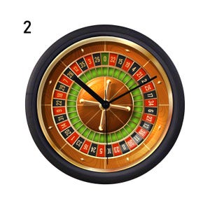 Roulette Wheel Wall Clock Man Cave Poker Night Casino Decor Gift