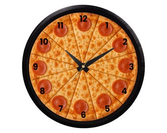 Pizza Wall Clock: Quirky Kitchen Decor, Foodie Gift, Pizza Chef Novelty Clock