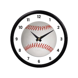 Baseball Wall Clock 8.5" | 3D Printed Sports Clock | Baseball Decor | Gift for Baseball Player | Sports Fan Wall Art | No Glare Clock
