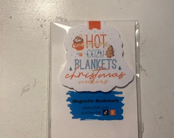 Hot coco and cozy blankets magnetic bookmark