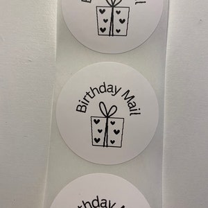 Birthday Mail Sticker 1.5” round