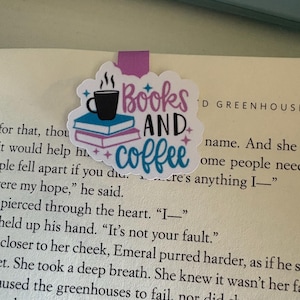 books and coffee magnetic bookmark