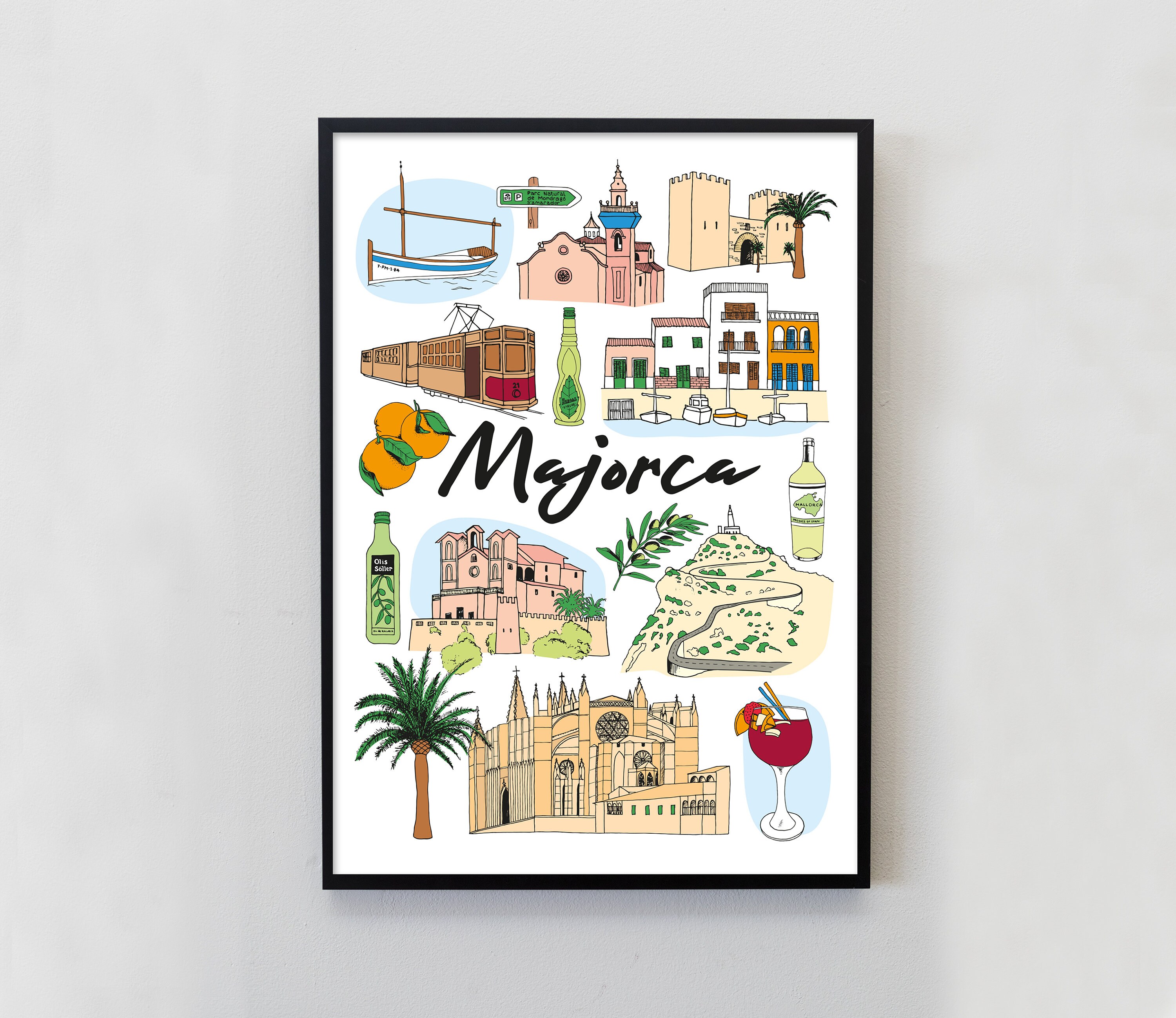 Majorca Art Majorca Print Majorca Poster Spain Print - Etsy