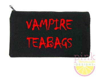 Vampire Teabags Tampon Bag Maxi Sanitary Pad Period Bag Menstruation Feminist Pouch Funny Snarky Gift