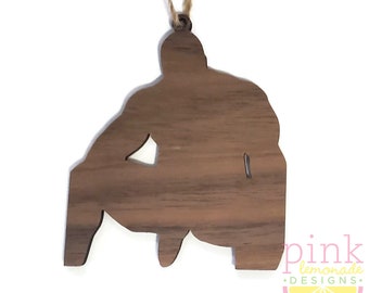 2020 2023 Barry Walnut Wood Big Dick Meme Guy Covid-19 Naughty Unique Christmas Tree Penis Guys Ornament Exchange Funny Edgy Dirty Gift