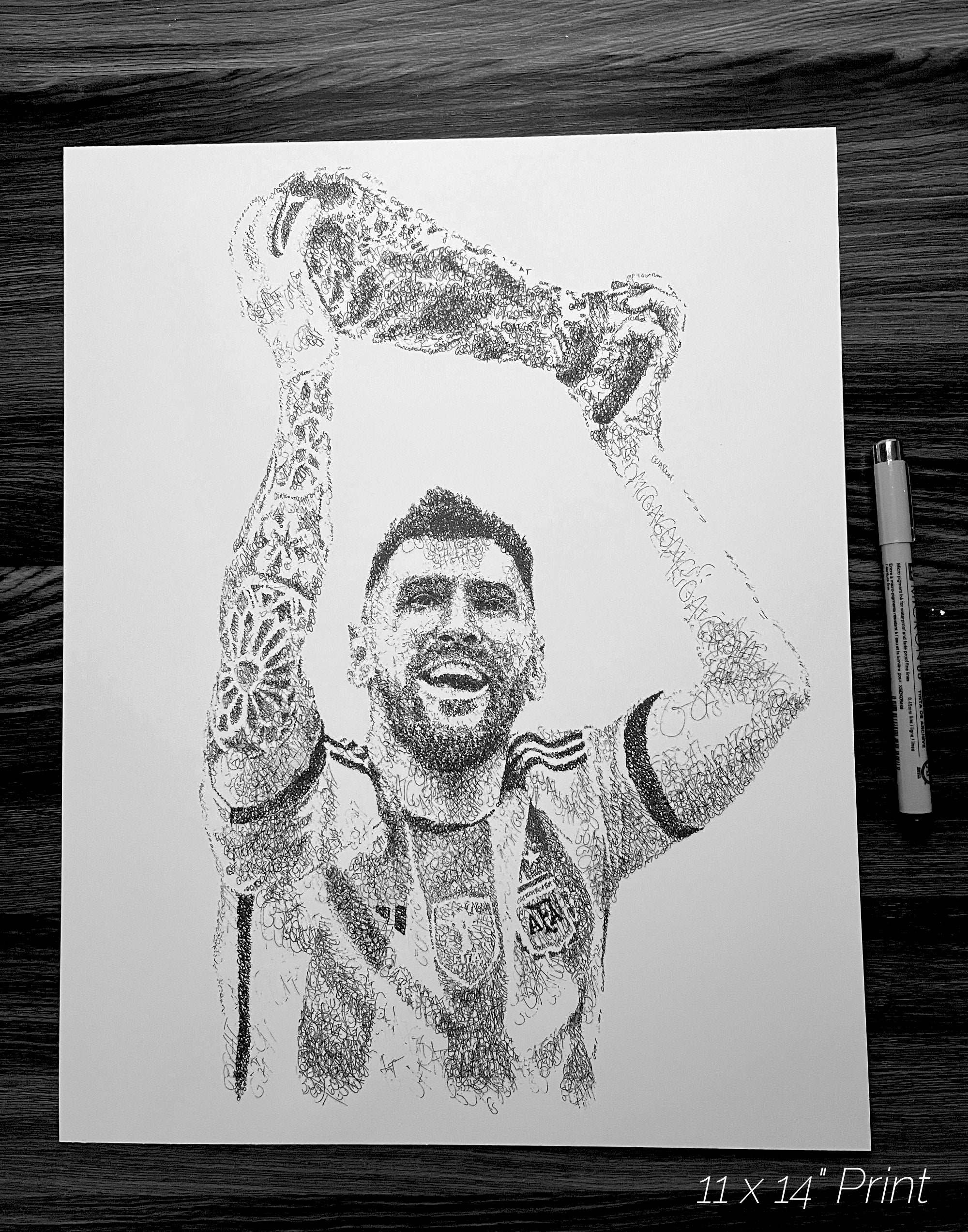 メッシ公式サイン入りトリビュートアートワーク:2022 FIFAワールドカップ メッシ公式サイン入りトリビュートアートワーク:2022 FIFA