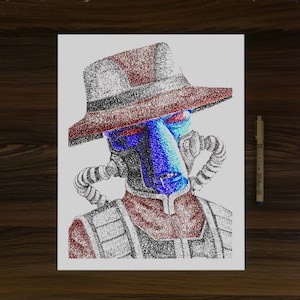 The Blue Bounty Hunter Portrait Print Word Art