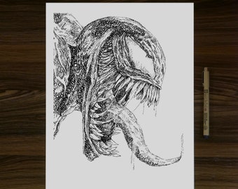 Symbiote Word Art Portrait Print