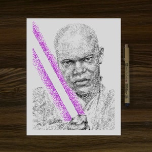 Windu Word Art Portrait Print