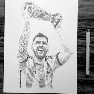 Messi World Cup Championship LIMITED & NUMBERED Word Art Portrait Print