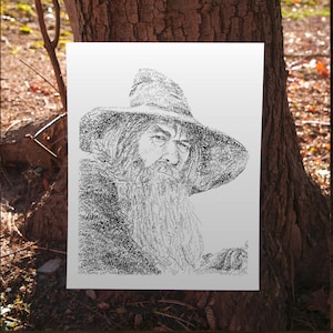 The Grey Wizard Word Art Portrait Print