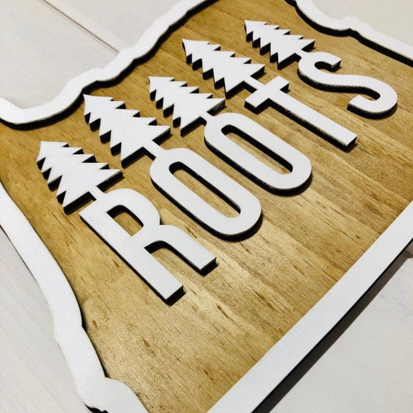 3D Oregon Roots Sign, Laser Cut Oregon Outline