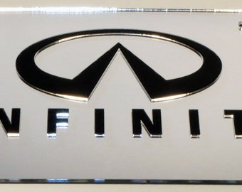 Infinity Laser Cut Acrylic Mirror License plate 3D Look
