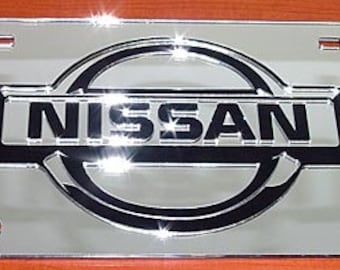 Nissan Laser Cut Acrylic Mirror License plate 3D Look