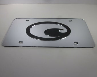 Costa Laser Cut Acrylic Mirror License plate 3D Look