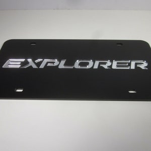 Ford Explorer Laser Cut Acrylic Mirror License plate 3D Look