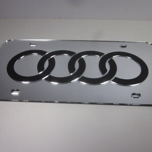 Audi Laser Cut Acrylic Mirror License plate 3D Look