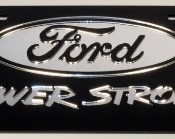Matrícula con efecto espejo 3D de acrílico cortado con láser para Ford Power Stroke