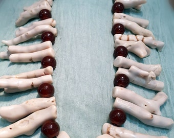 Genuine organic White Coral necklace, rare White Coral, powerful healing necklace, protection White Coral necklace