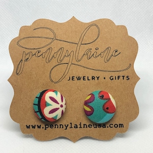 Flower Power Button Earrings