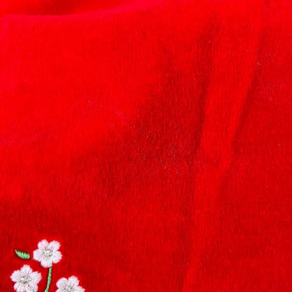 Vintage Toddler Pinafore Dress 1980s Red Velvet J… - image 7