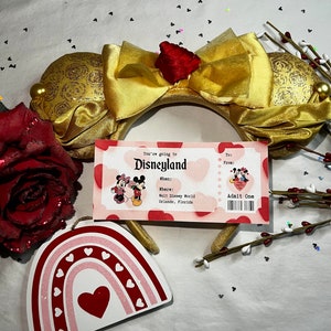 Digital, Editable Surprise Valentines Day Disneyland Ticket