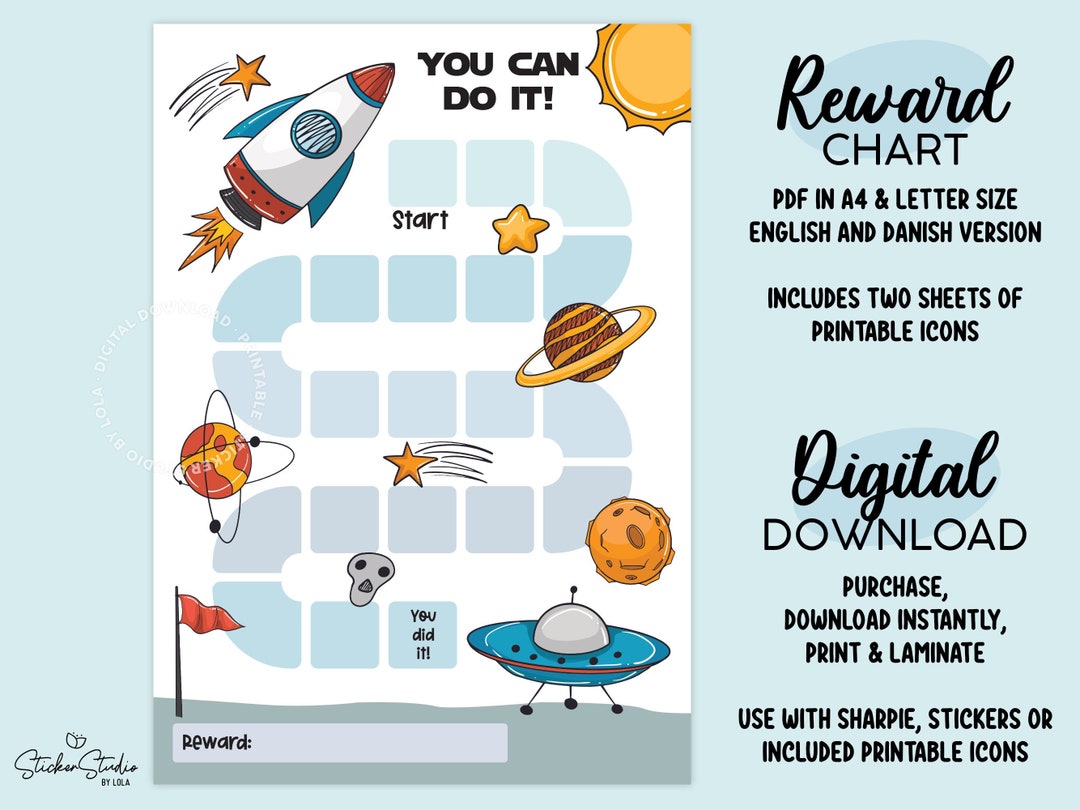 Space Reward Chart Printable Chore Chart for Toddler - Etsy New Zealand