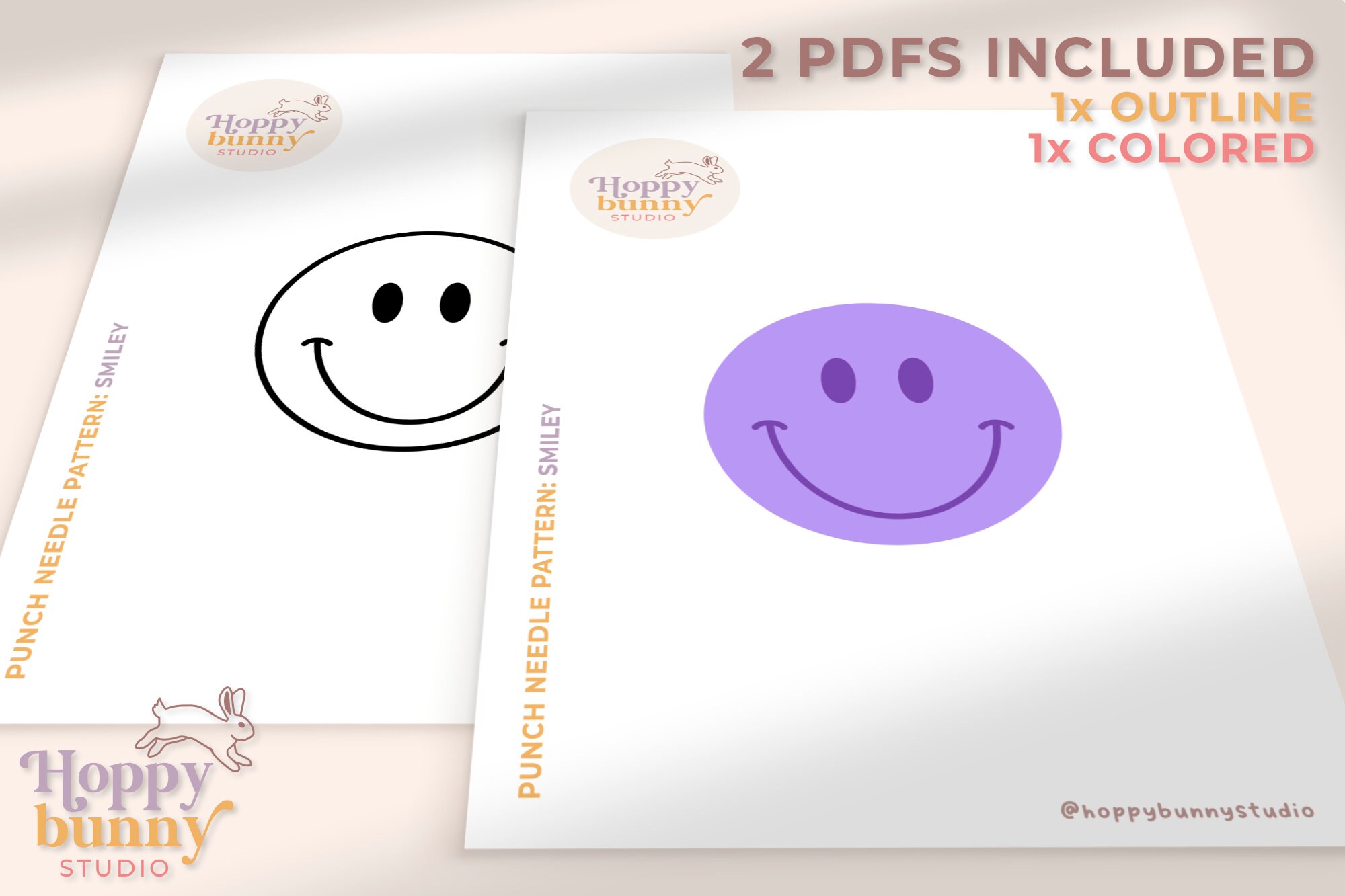 SMILEY PATTERN Punch Needle Pattern Printable Punch Needle Etsy