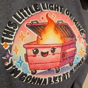 This Little Light of Mine Dumpster Fire Glitter Hoodie