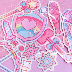 Rainbow Fantasy Weapons Sticker Pack | Magical Girl Stickers - Cute Fantasy Aesthetic Sticker Pack