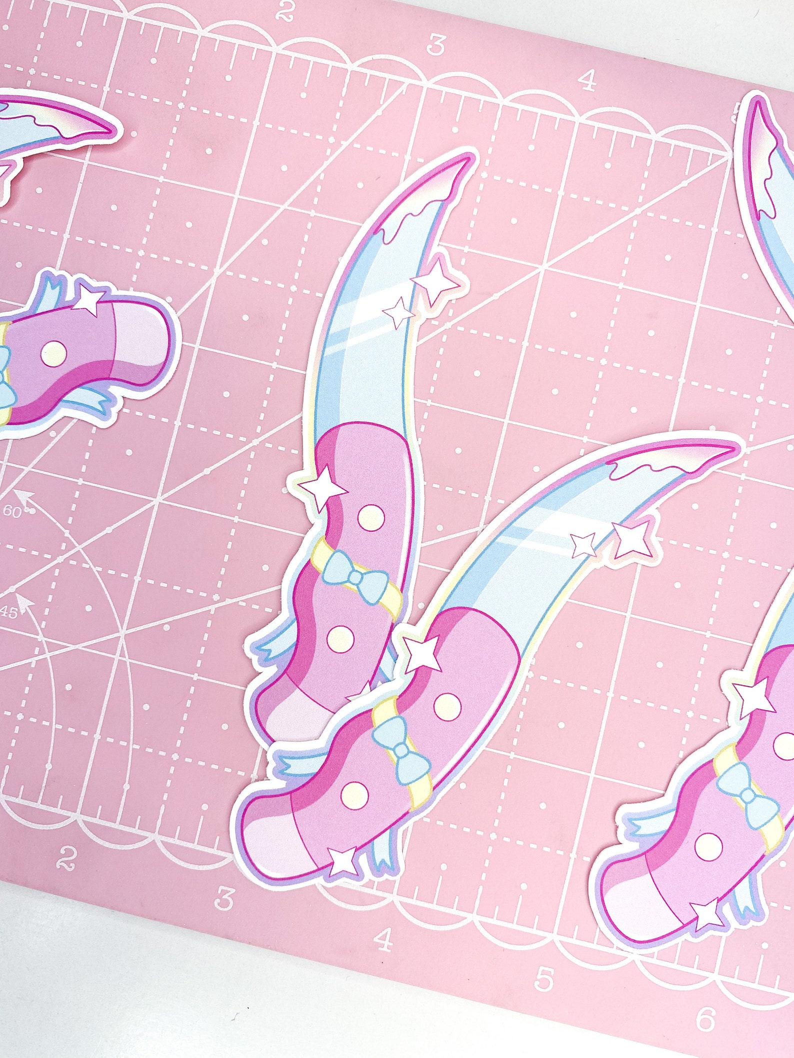 Rainbow Knife Kawaii Weapon Sticker Girly Fantasy Weapon Etsy
