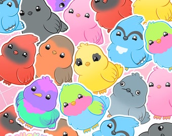 Leuke zomervogelstickerpakket - Kawaii tuindierenvogelstickers, esthetische laptopstickers cadeau voor dierenliefhebbers