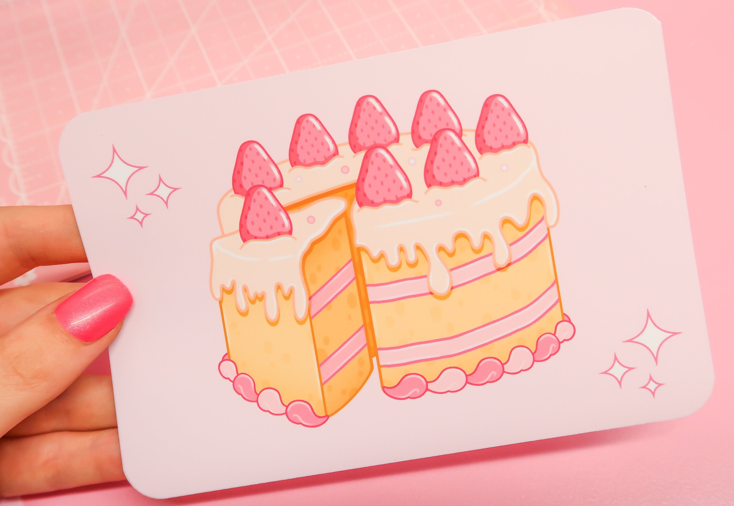 Strawberry Cake Cute Wall Decor Kawaii Bakery Wall Art - Etsy UK Strawberry Cake Cute Wall Decor Kawaii Bakery Wall Art - Etsy UK