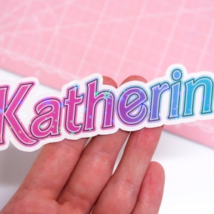 Personalized Gradient Name Sticker - Cute Custom Stickers - Kawaii Personalized Name Gift