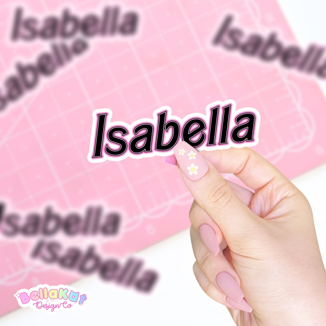 Custom Black and Pink Name Sticker Customizable Name Stickers Cute