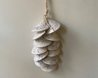 Handmade Ceramic Tile Wall Hanging: Wabi Sabi Art Decor