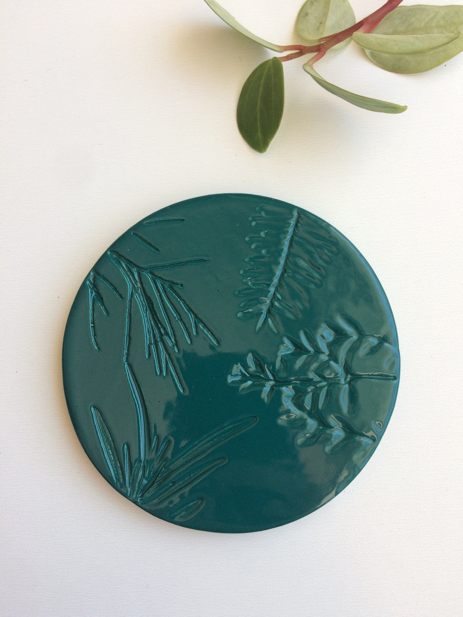 Ceramic coaster set Botanical coasters set of three Gift for Etsy