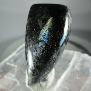 Very Rare. Closed Mine. Genuine Large Greenland Nuummite Cabochon. 74 Carats.