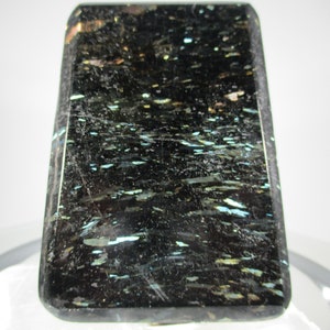Rare. Closed Mine. 1 Of A Kind. 1 of 1. Authentic AAA Grade Faceted Greenland Nuummite Double Sided Scrying Mirror. 691.5 Carats. 138 Grams
