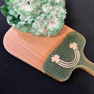 Irish Shamrock Resin Cutting Board: St Patrick&#39;s Day Decor