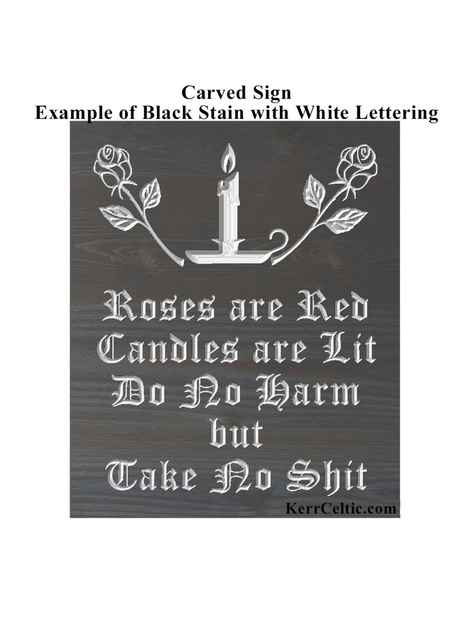 Roses are Red Candles are Lit Do No Harm but Take No S Etsy