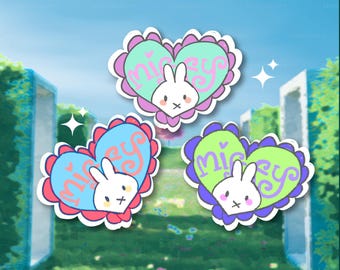 Holographic Miffy Bunny Stickers | Handmade Kawaii Planner Decals