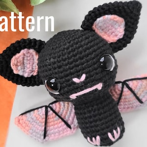 MUSTER: Gus die Fledermaus - gehäkelte Fledermaus - Amigurumi Fledermaus Häkelanleitung PDF Häkelanleitung