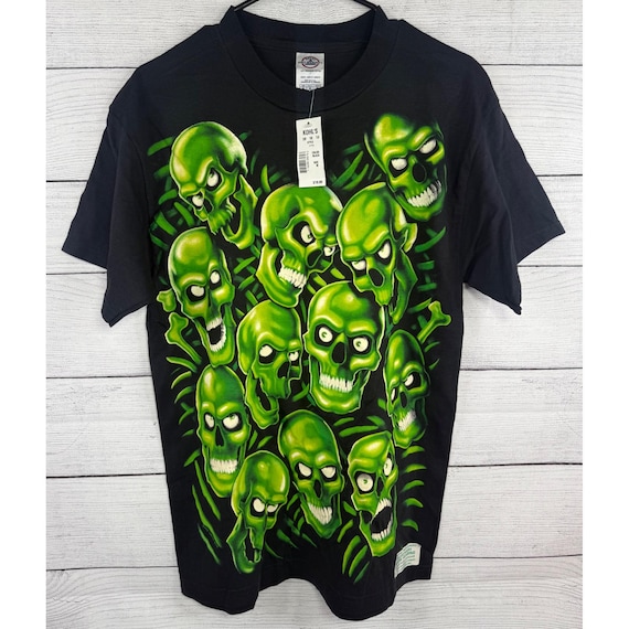 Liquid Blue 2001 Skulls Vintage Mens Shirt M Juicy J Streetwear